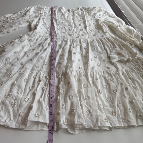 Cami Nyc Womens White Floral Appliqué Long Sleeve Cotton Carolina Mini Dress XS - Picture 16 of 16